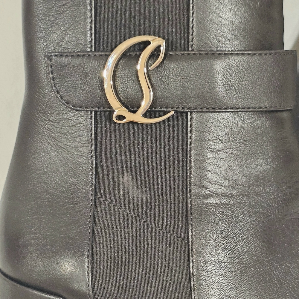 New Christian Louboutin Calfskin 70 Chelsea Ankle Boots Size 39 - Picture 9 of 11
